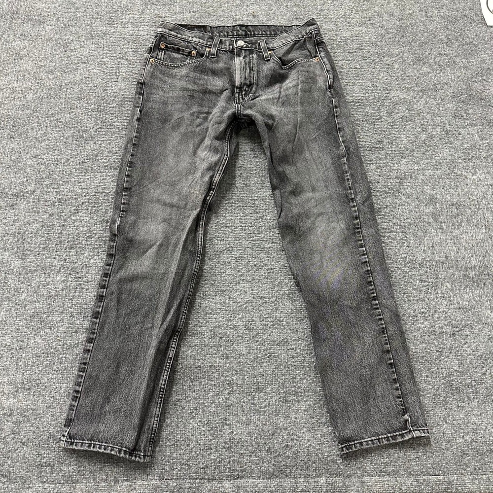 Levi's Jeans Mens Size 31x32 Black 502 Regular Taper Stretch Denim Faded Casual